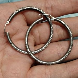925 Silver Detail Hoops